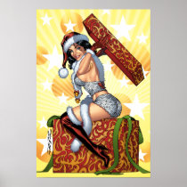 Santa's Sexy Christmas Present Pinup by Al Rio Poster