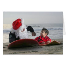 Santas' surfing tip, it's never too early to start greeting card
