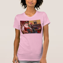 Santa's Two Flat Coated Retrievers Tshirts