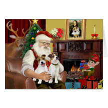 Santa's Two Jack Russell Terriers Card
