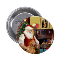 Santa's Vizsla Button