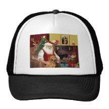 Santa's Vizsla Mesh Hats