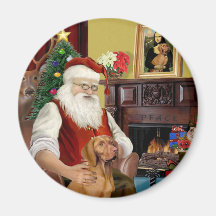 Santa's Vizsla Refrigerator Magnets