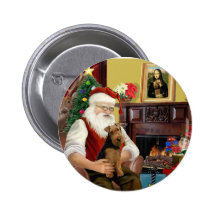 Santa's Welsh Terrier Button