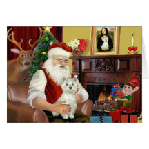 Santa's West Highland Terrier 8 - Santa Greeting Card