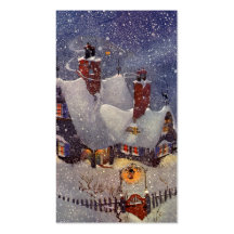 Santa's Workshop at the North Pole, Christmas Eve Business Card Templates