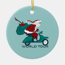 Santa's World Tour Scooter Ornaments
