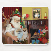 Santa'sTwo Pomeranians Mouse Mats