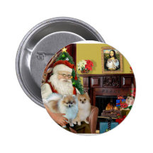 Santa'sTwo Pomeranians Pins