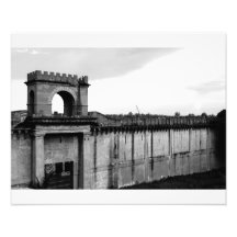 Santo Domingo Wall Dominican Republic BW Photo