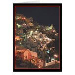 Santorini by night   (blank inside) greeting cards