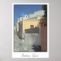 Santorini kitty poster