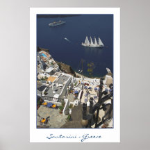 Santorini view posters