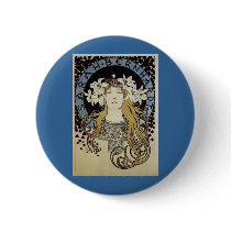 Sarah Bernhardt by Alphonse Mucha Buttons