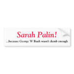 Sarah Palin- because George W Bush wasn't d... bumper stickers