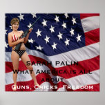 Sarah Palin Guns, Chicks, Freedom Poster posters