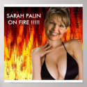 SARAH PALIN ON FIRE !!!!! posters