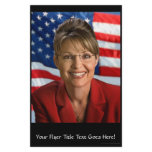 Sarah Palin Picture with Waving Flag flyers