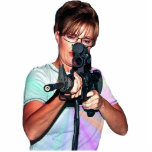 Sarah Palin Shooting To Her Right photo sculptures