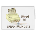 Sarah Palin SHRED THE CONSTITUTION cards