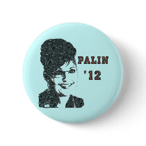 Sarah Palin Vintage Style 2012 Button '12