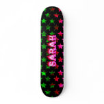 Sarah pink fire Skatersollie skateboard.