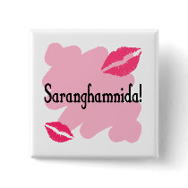 Saranghamnida - Korean I love you Buttons