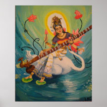 Saraswati Painting Print