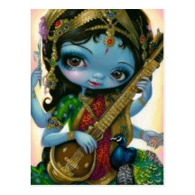 "Saraswati Playing Veena" Postcard