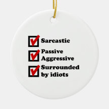 Sarcasm Checklist Christmas Ornament