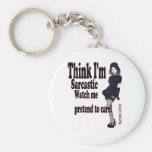 sarcastic care keychain