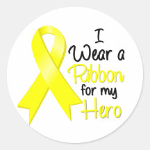 Sarcoma Cancer I Wear a Ribbon For My Hero Sticker