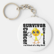 Sarcoma Cancer Survivor Chick Ribbon Keychains