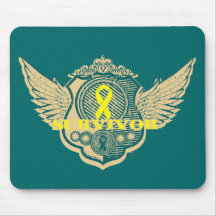 Sarcoma Cancer Survivor Vintage Winged Mousemat