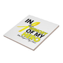 Sarcoma Cancer Tribute In Memory of My Hero Ceramic Tile