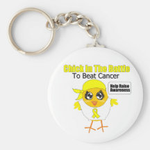 Sarcoma Chick In the Battle to Beat Cancer Keychains