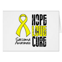 Sarcoma Hope Love Cure Ribbon Card