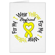 Sarcoma I Wear Yellow Ribbon For My Boyfriend Greeting Card