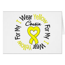 Sarcoma I Wear Yellow Ribbon For My Cousin Greeting Cards