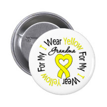 Sarcoma I Wear Yellow Ribbon  For My Grandma Buttons
