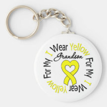 Sarcoma I Wear Yellow Ribbon For My Grandson Key Chain