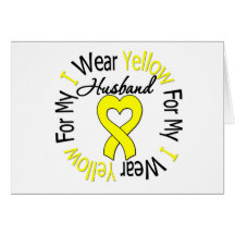 Sarcoma I Wear Yellow Ribbon For My Husband Greeting Card