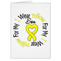 Sarcoma I Wear Yellow Ribbon For My Son Greeting Cards