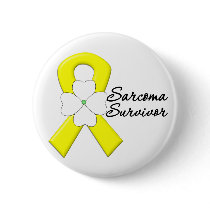 Sarcoma Survivor Flower Ribbon Button