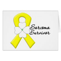 Sarcoma Survivor Flower Ribbon Greeting Cards