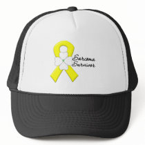 Sarcoma Survivor Flower Ribbon Trucker Hats