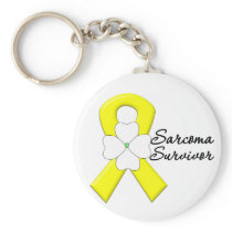 Sarcoma Survivor Flower Ribbon Key Chain
