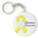 Sarcoma Survivor Flower Ribbon keychains