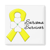 Sarcoma Survivor Flower Ribbon Refrigerator Magnets