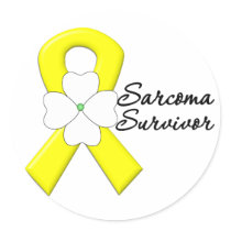 Sarcoma Survivor Flower Ribbon Round Stickers